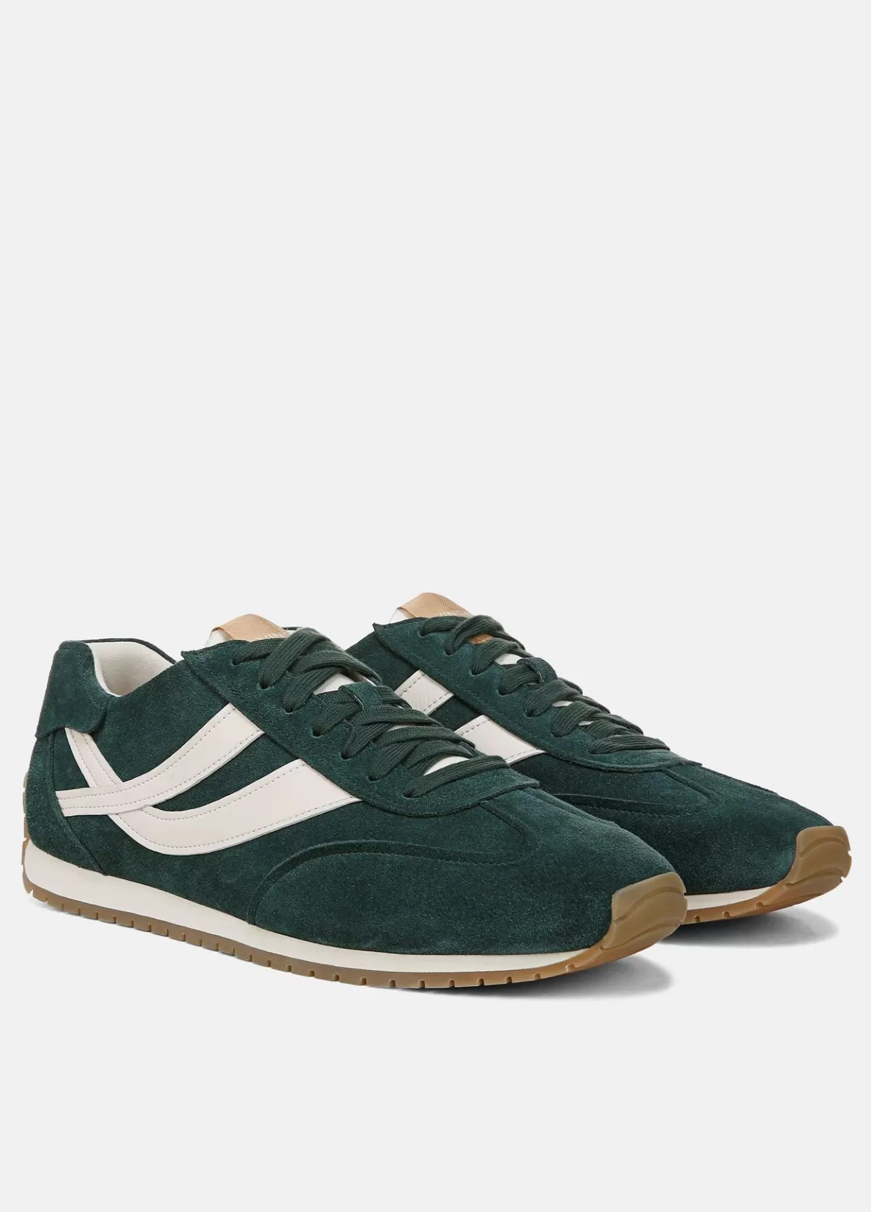 Online Vince Oasis Suede & Leather Runner Sneaker evergreen/pebble white