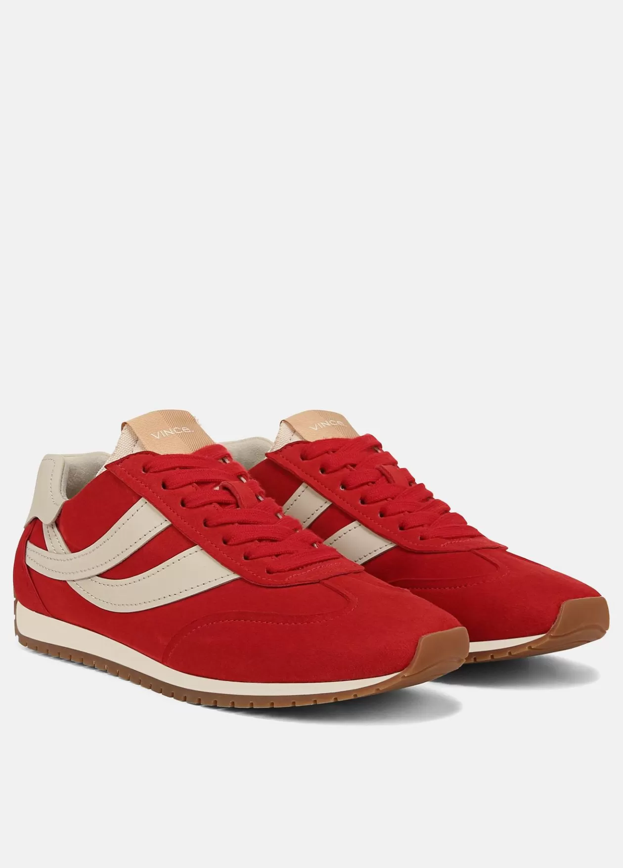 Flash Sale Vince Oasis Suede & Leather Runner Sneaker crimson/moonlight