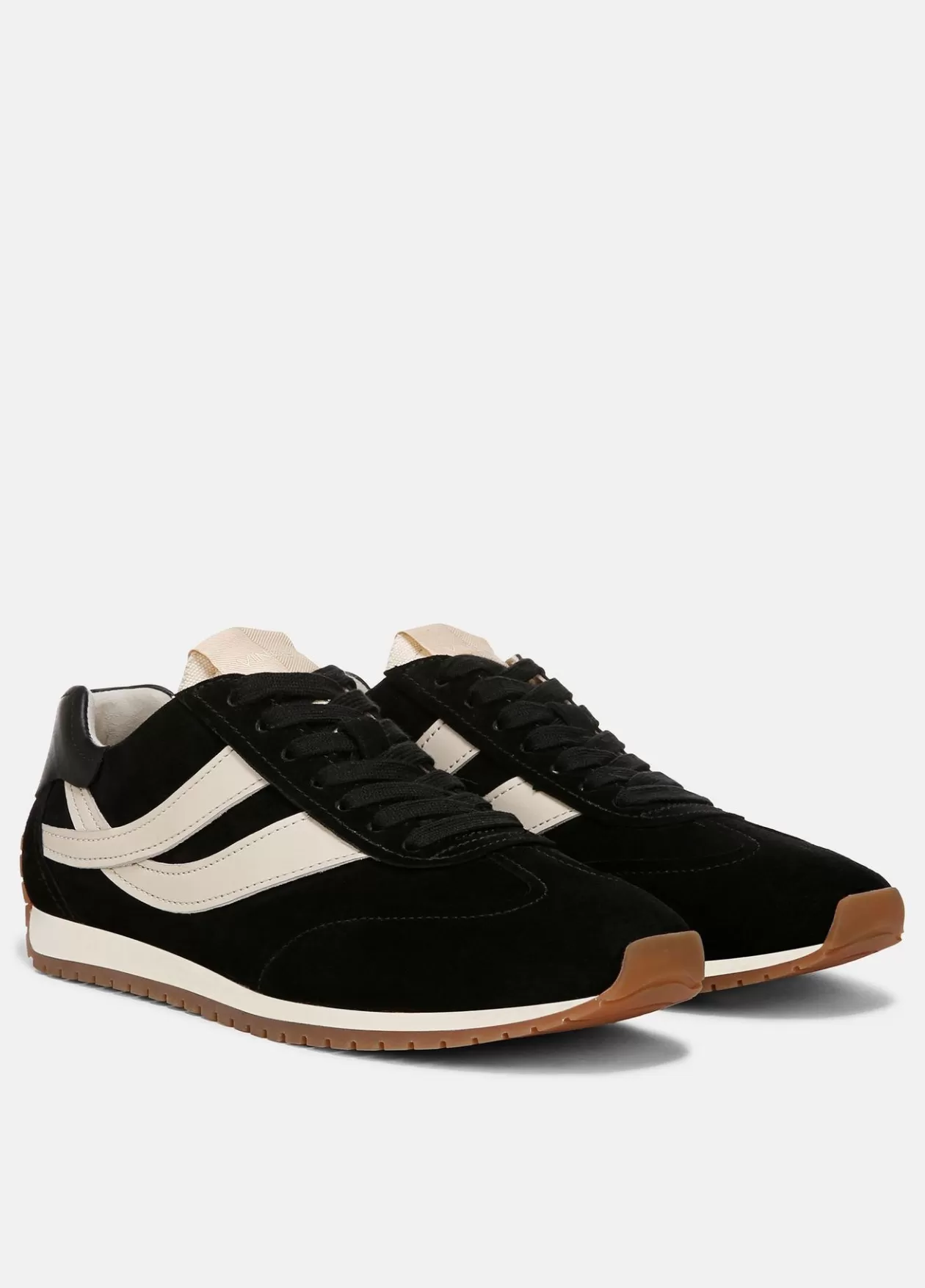 Discount Vince Oasis Suede and Leather Runner Sneaker black