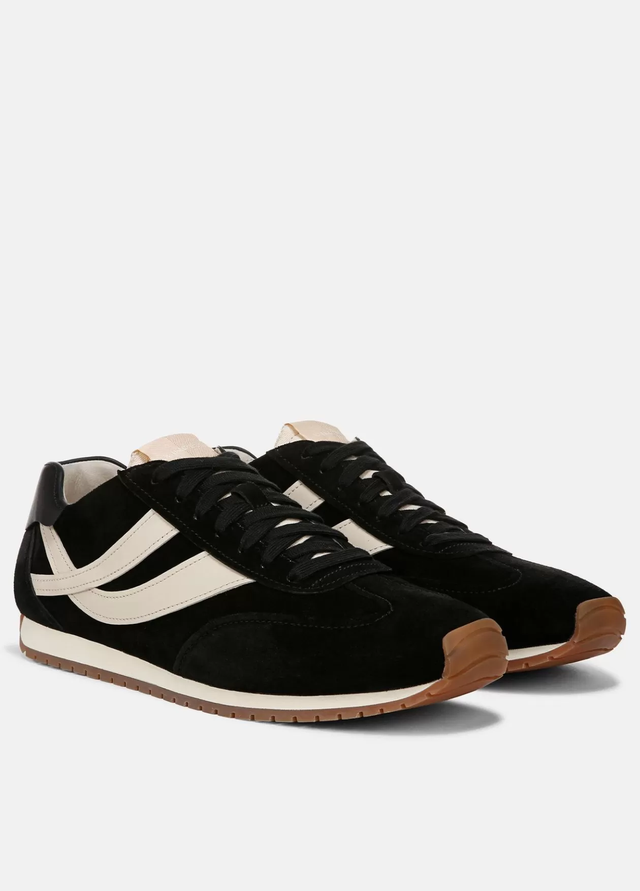 Shop Vince Oasis Suede and Leather Runner Sneaker black