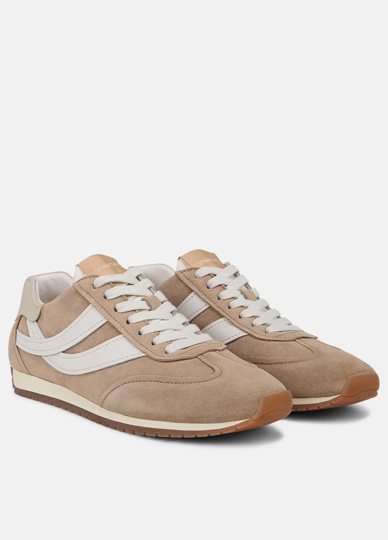 Outlet Vince Oasis Suede and Leather Runner Sneaker new camel/white foam