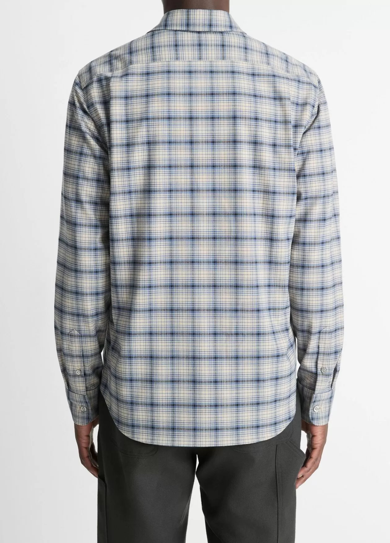 oceanic_plaid_shirt_3.webp Store Vince Oceanic Plaid Shirt bright beluga blue/taupe
