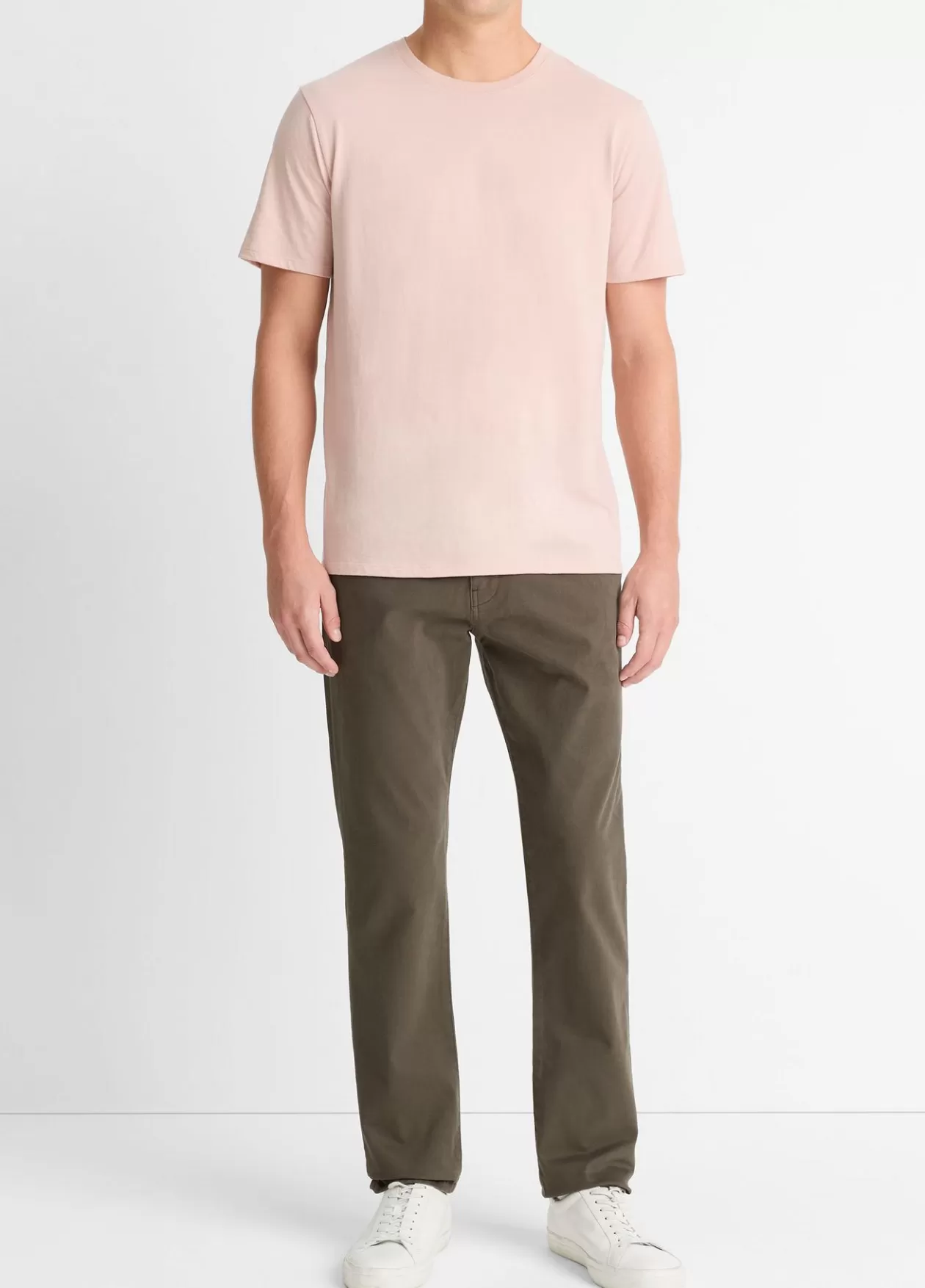 Flash Sale Vince Pima Cotton Crew Neck T-Shirt pink haze