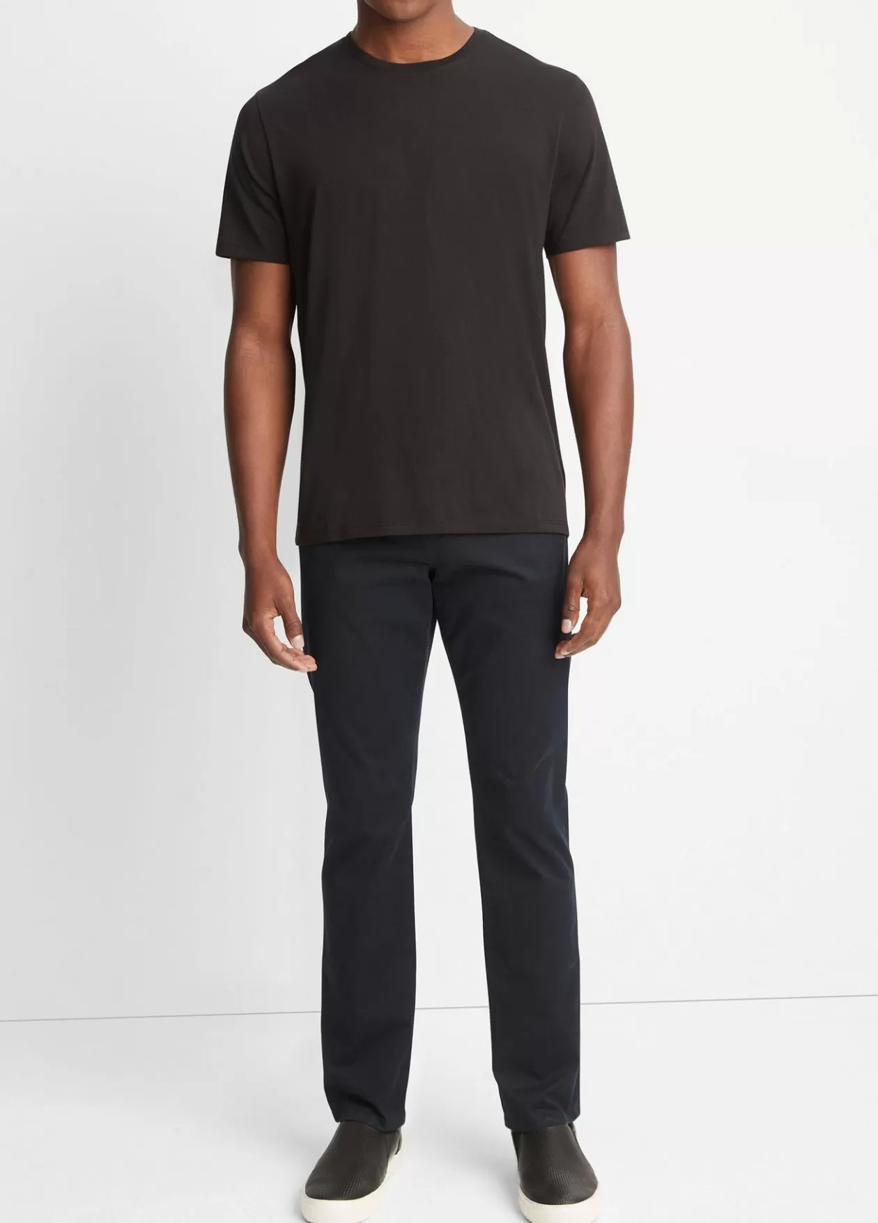 Outlet Vince Pima Cotton Crew Neck T-Shirt black