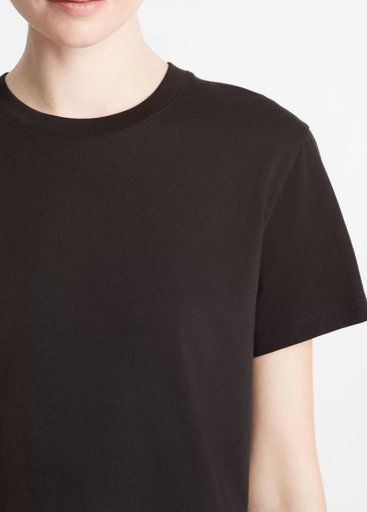 Cheap Vince Pima Cotton Crew Neck T-Shirt black