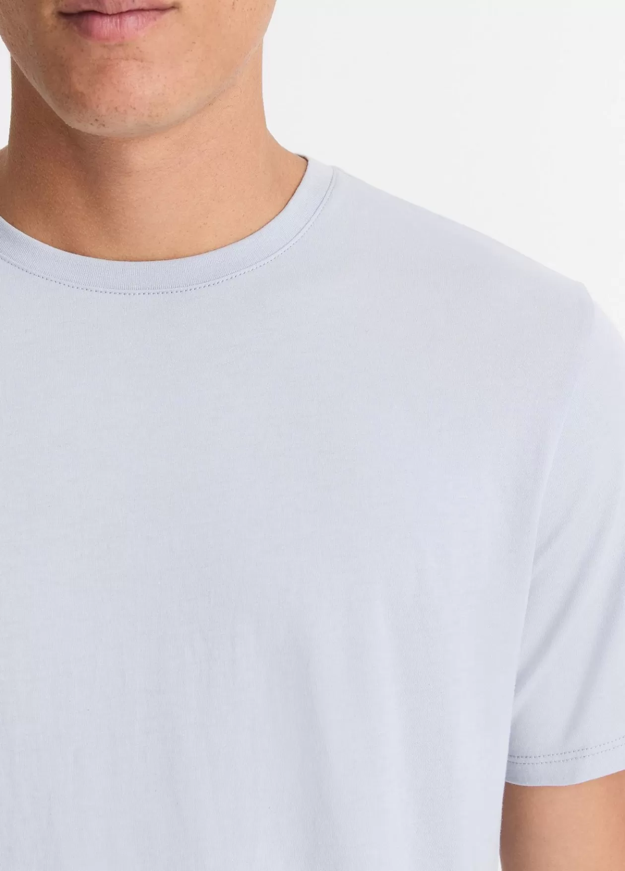 New Vince Pima Cotton Crew Neck T-Shirt ocean glass