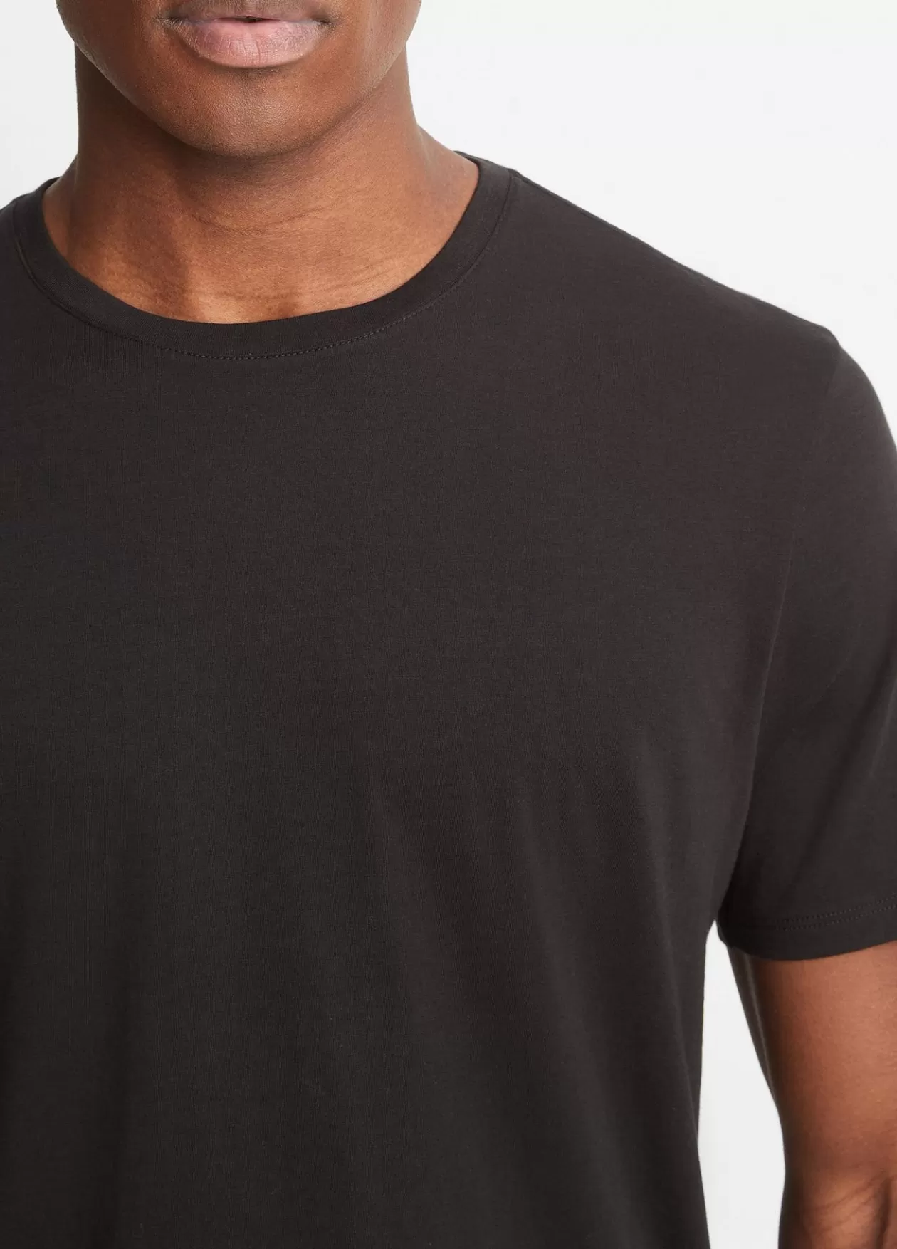 Outlet Vince Pima Cotton Crew Neck T-Shirt black