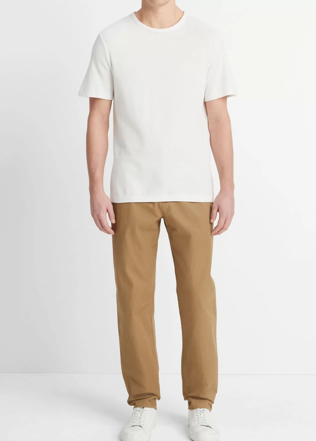Hot Vince Pima Cotton Piqué Crew Neck T-Shirt alabaster