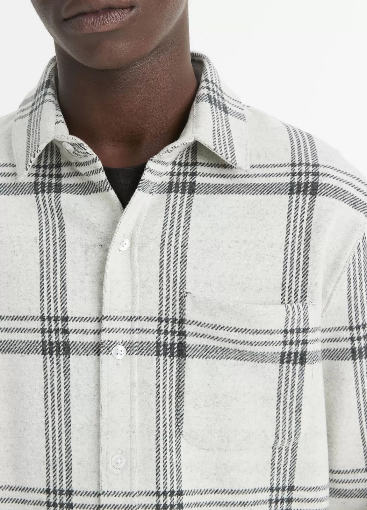 Sale Vince Plaid Cotton-Blend Shirt Jacket light heather grey combo