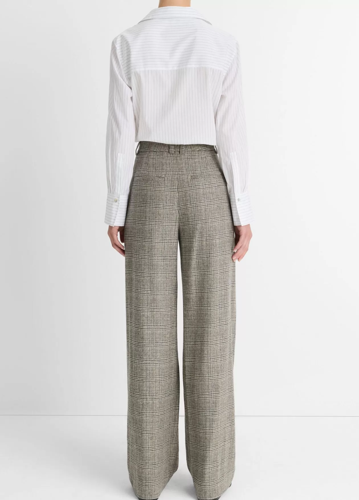 plaid_italian_woolblend_highrise_trouser_3.webp Shop Vince Plaid Italian Wool-Blend High-Rise Trouser heritage grey