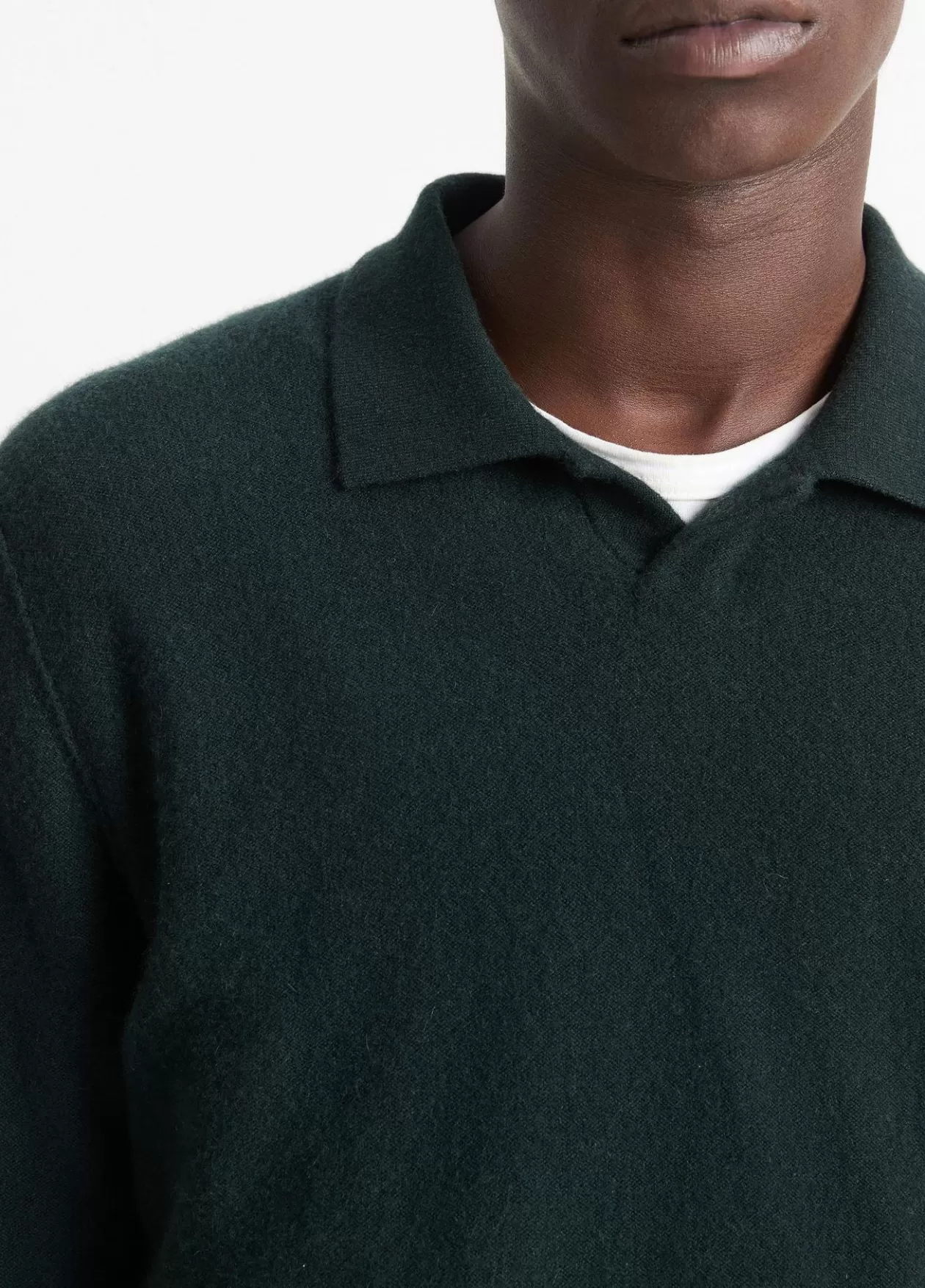 Online Vince Plush Cashmere Johnny-Collar Polo deep jewel