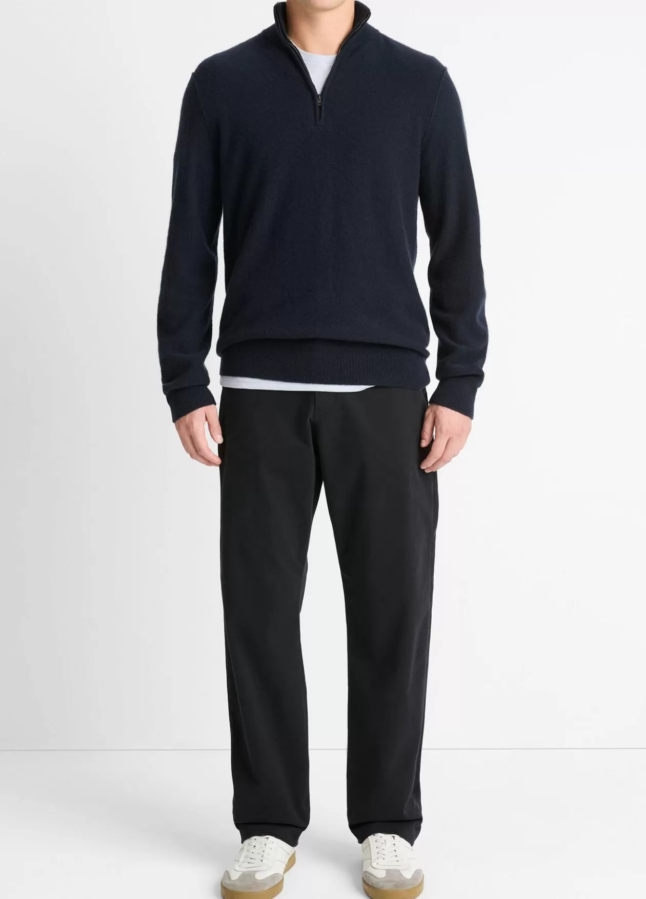 Sale Vince Plush Cashmere Quarter-Zip Sweater coastal blue