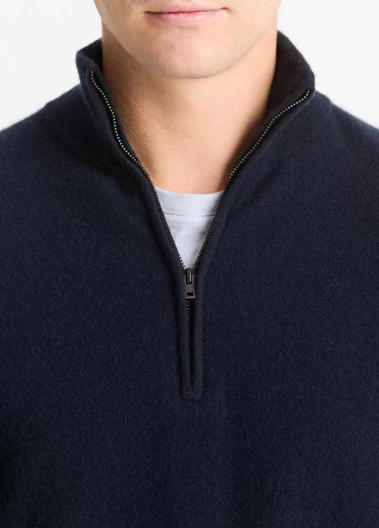 Sale Vince Plush Cashmere Quarter-Zip Sweater coastal blue