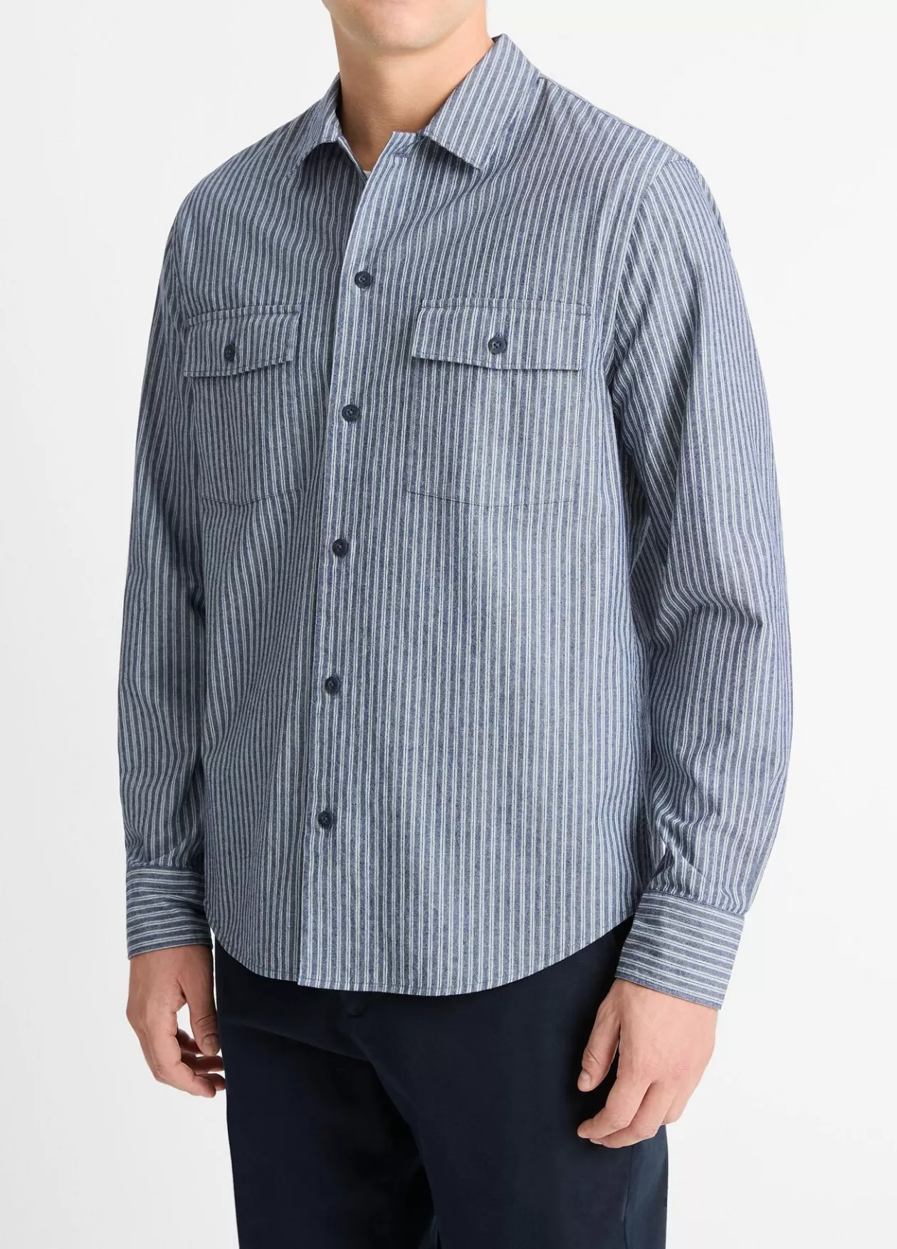 railroad_stripe_cotton_shirt_2.webp Flash Sale Vince Railroad Stripe Cotton Shirt washed waterfall/deep sea