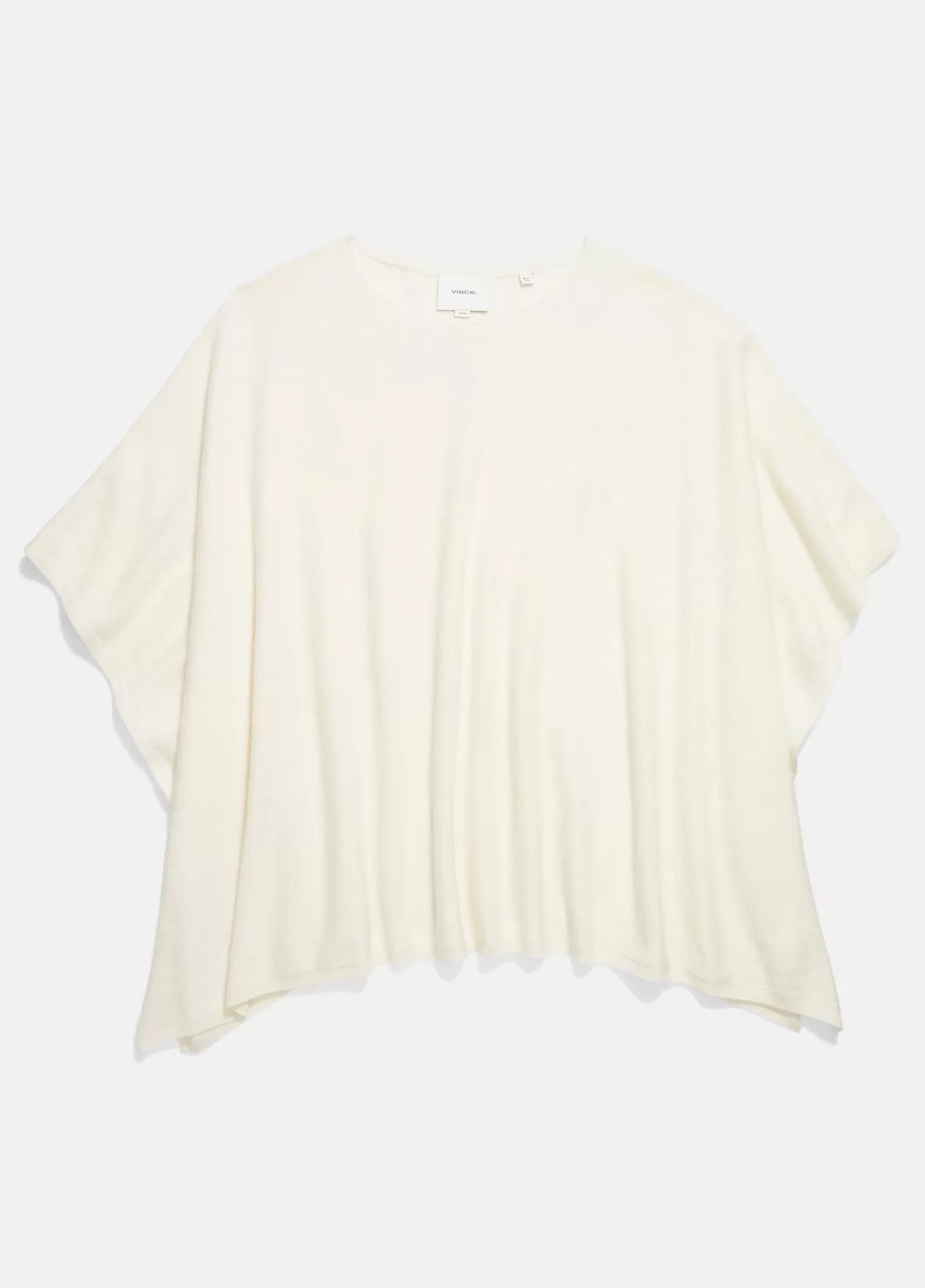 Outlet Vince Reverse-Jersey Cashmere Boat-Neck Poncho optic white