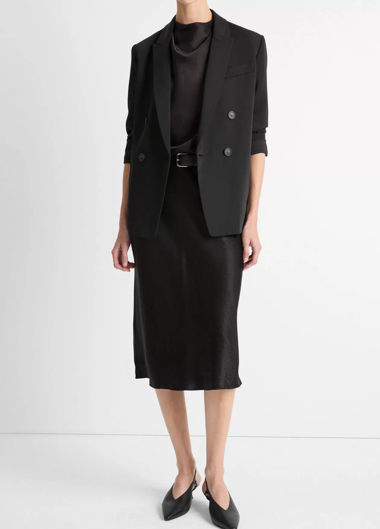 Outlet Vince Satin Slip Skirt black