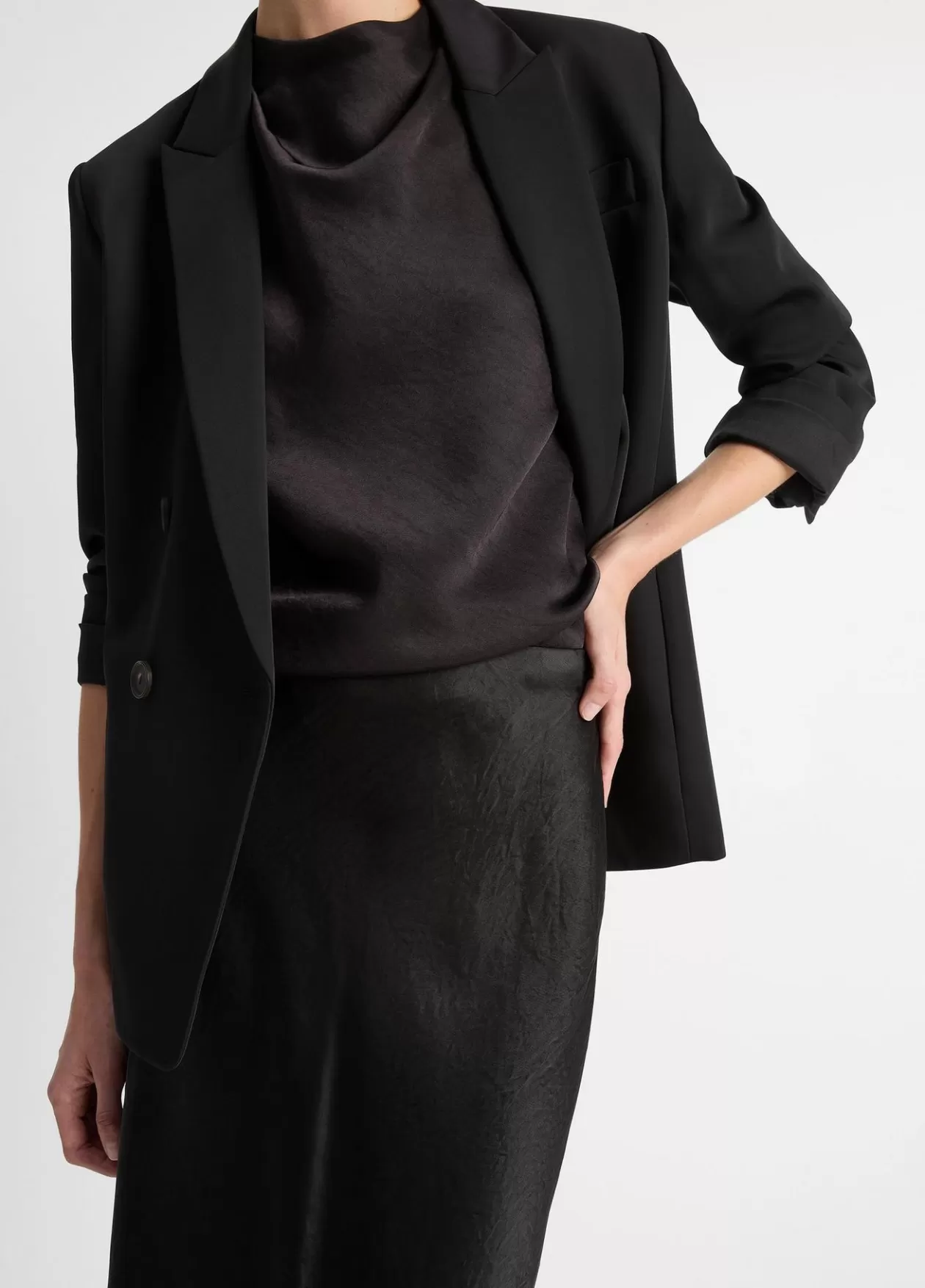 Outlet Vince Satin Slip Skirt black