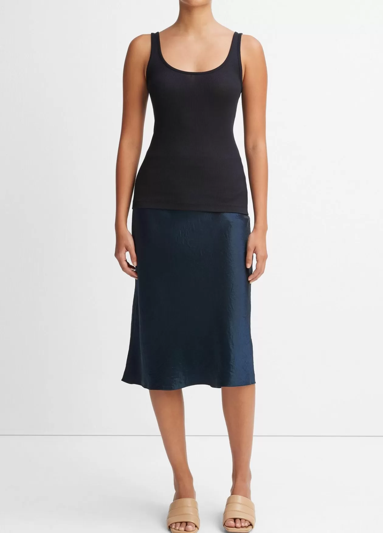 New Vince Scoop Neck Tank coastal blue