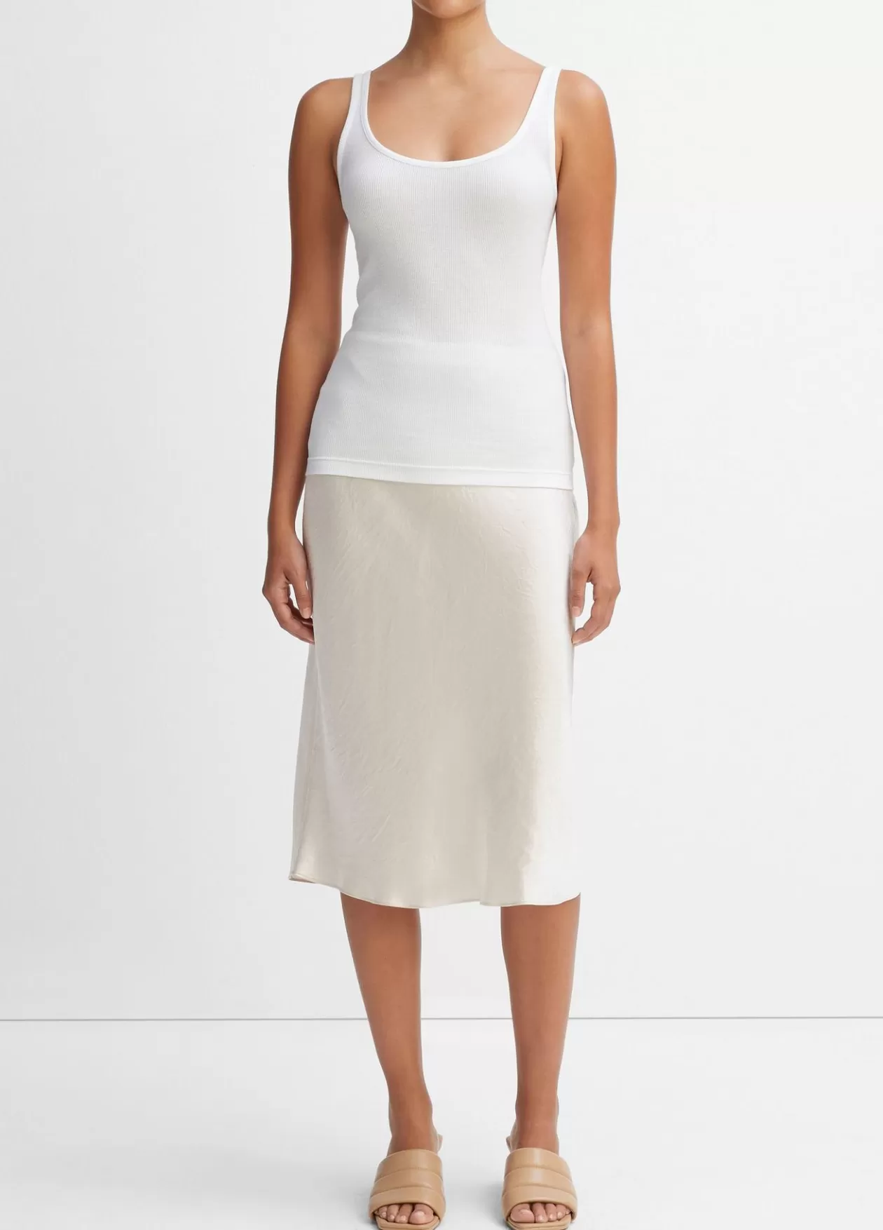 Flash Sale Vince Scoop Neck Tank white