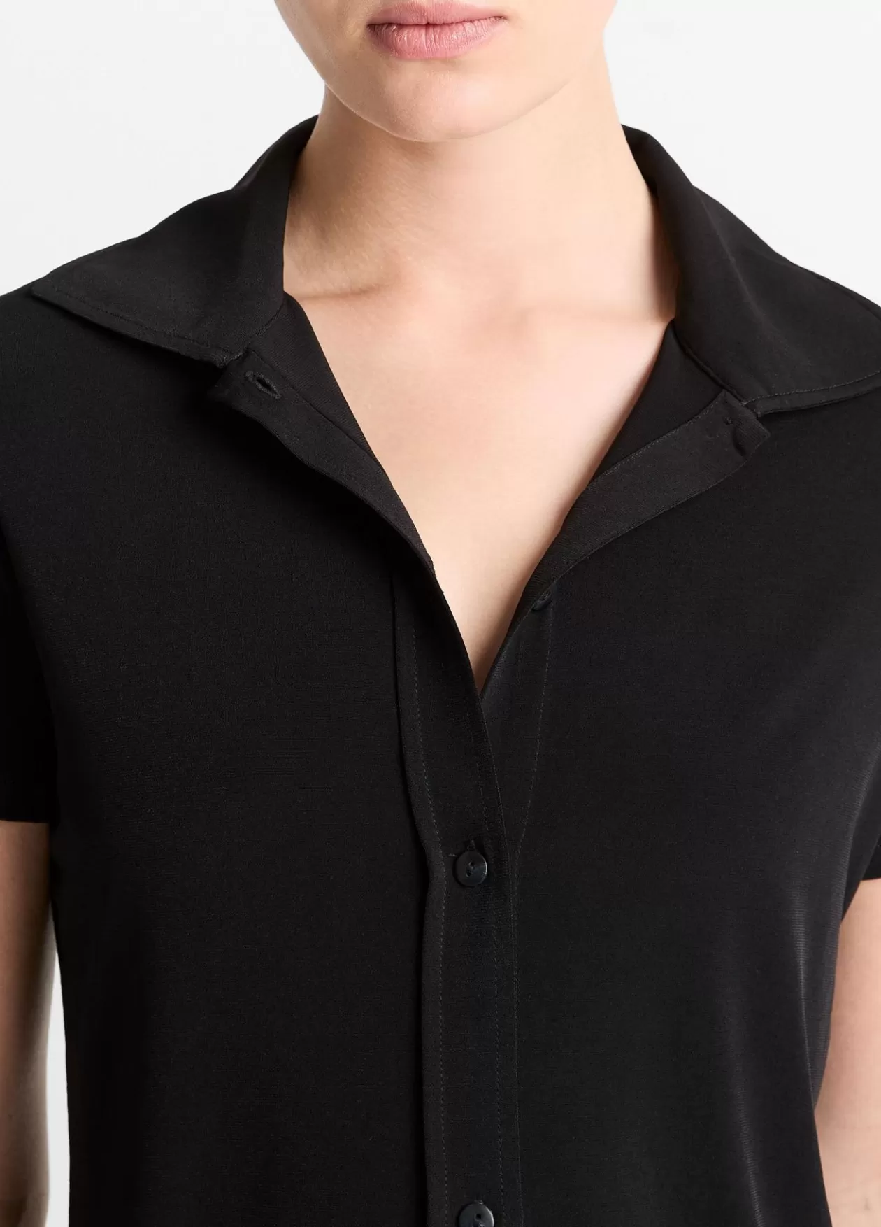 Flash Sale Vince Short-Sleeve Button-Up Shirt black