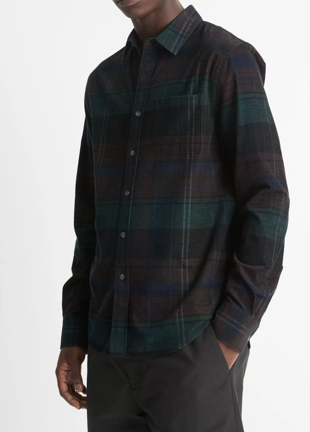 sierra_plaid_cotton_corduroy_shirt_2.webp Hot Vince Sierra Plaid Cotton Corduroy Shirt surplus olive/ivy sky
