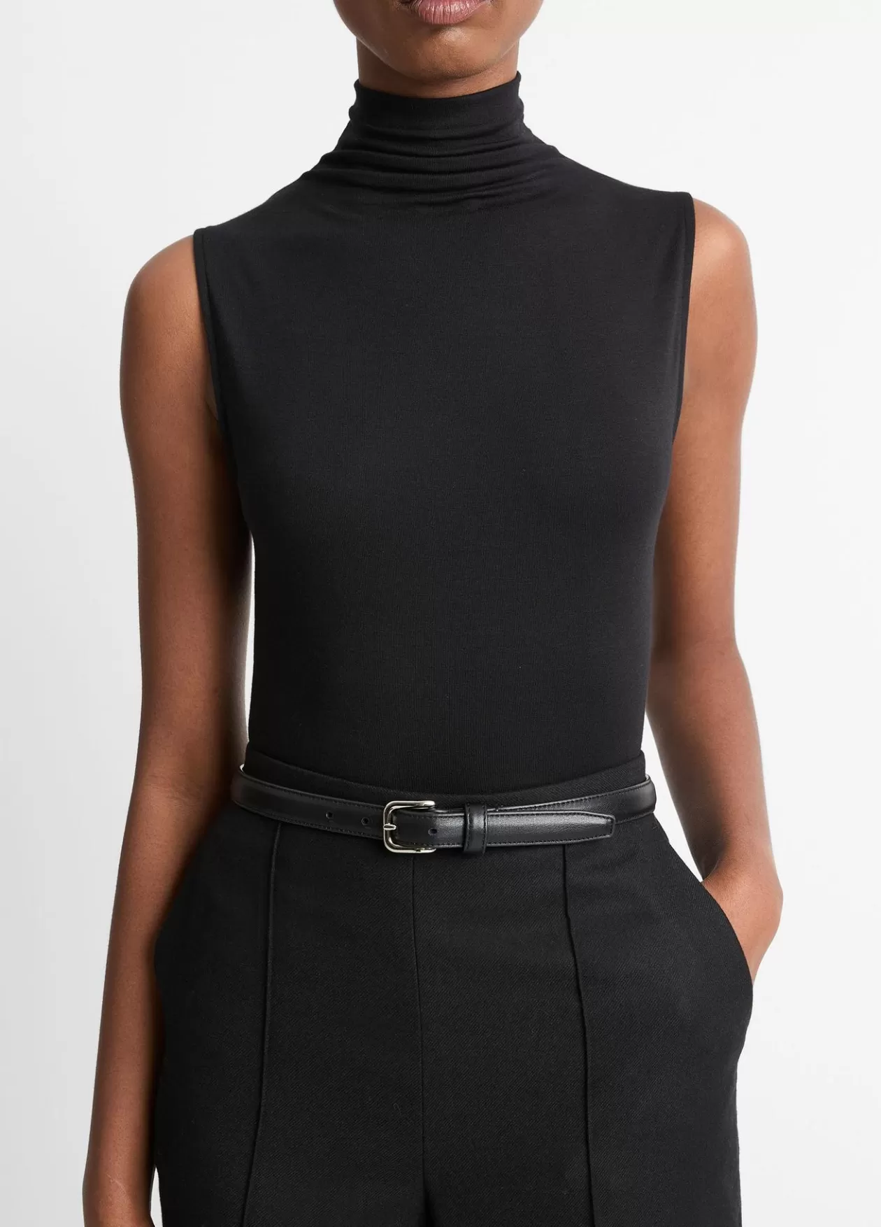 New Vince Sleeveless Turtleneck black