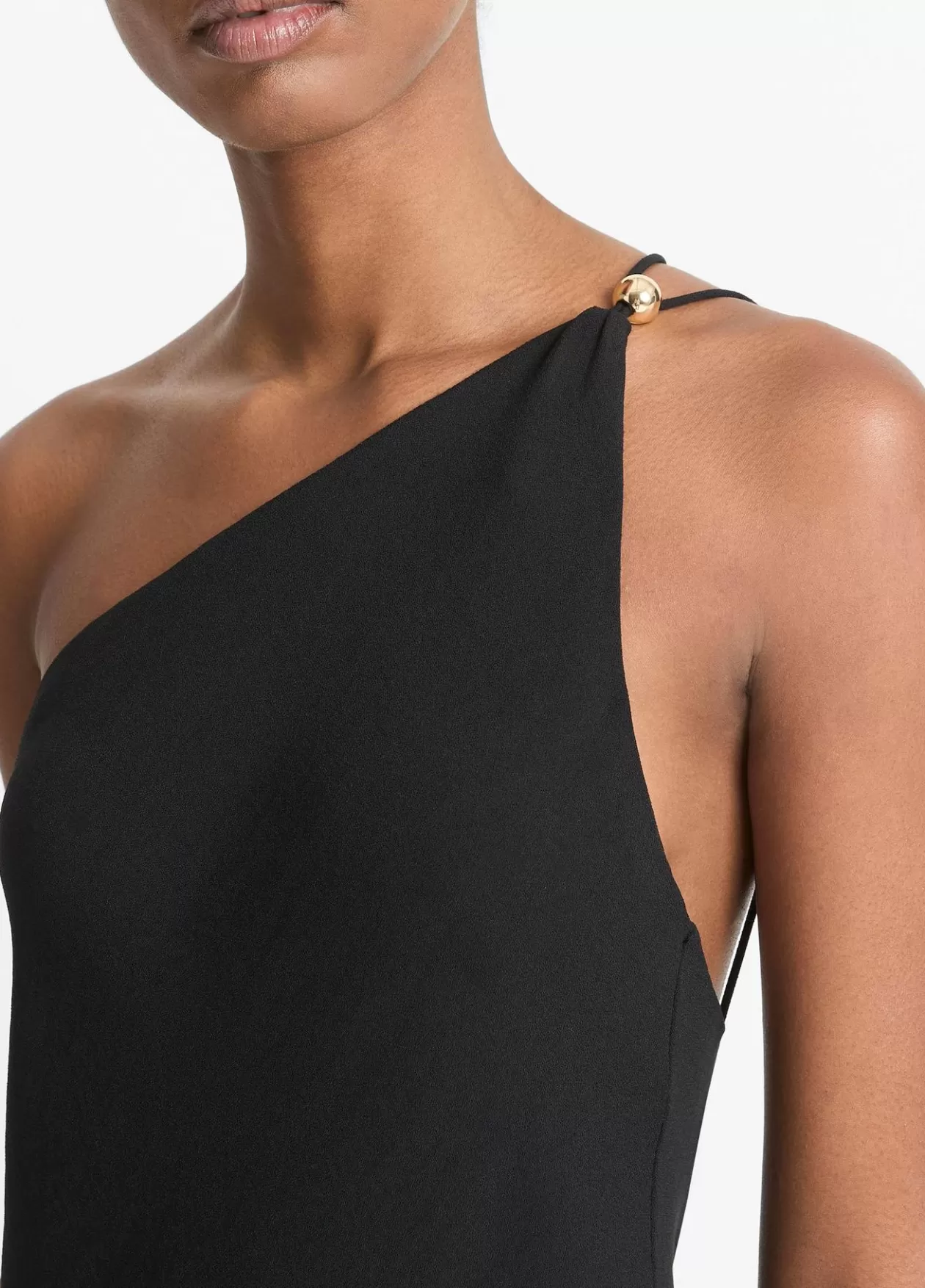 Flash Sale Vince Sphere-Detail One-Shoulder Dress black