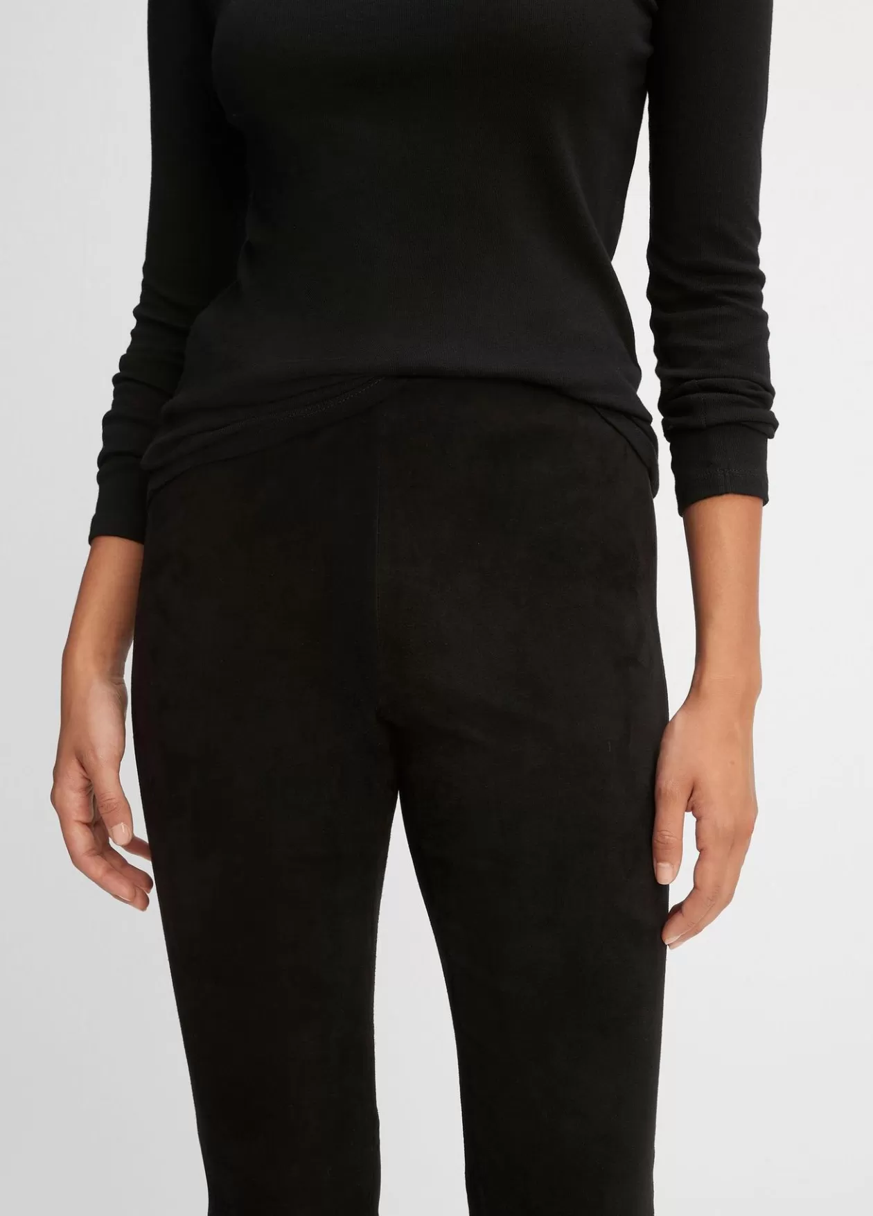 Cheap Vince Stretch Suede Split Hem Crop Legging black