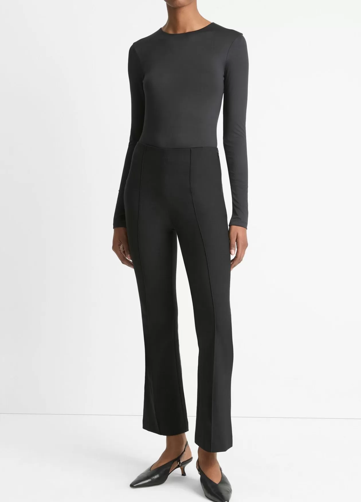 Cheap Vince Stretch-Jersey Long-Sleeve T-Shirt black