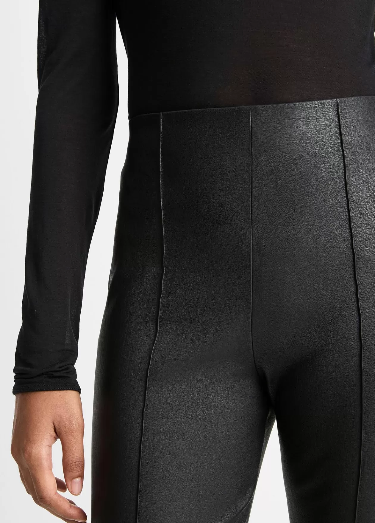 Flash Sale Vince Stretch-Leather Crop Flare Pant black