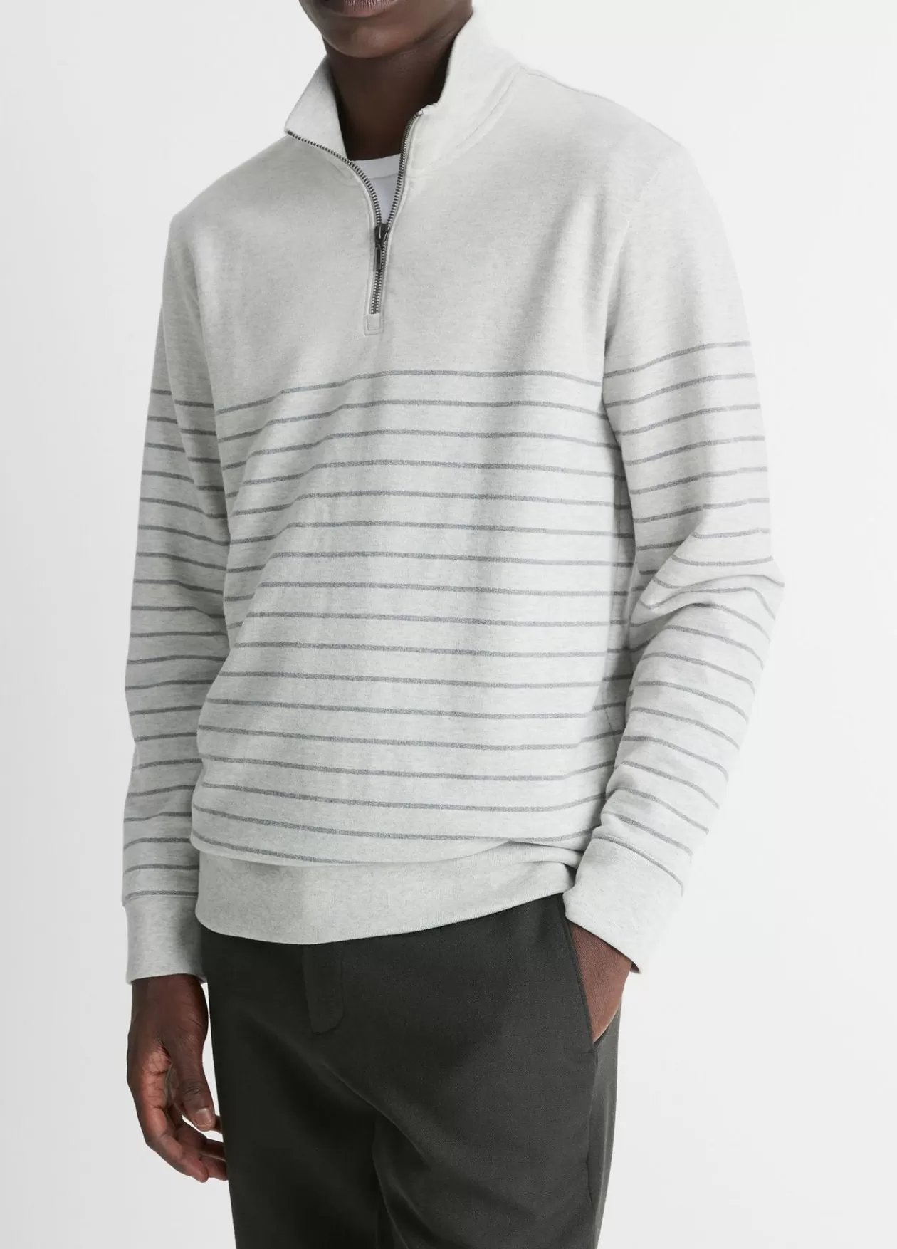 striped_sueded_cotton_quarterzip_pullover_2.webp Hot Vince Striped Sueded Cotton Quarter-Zip Pullover light heather grey/heather onyx