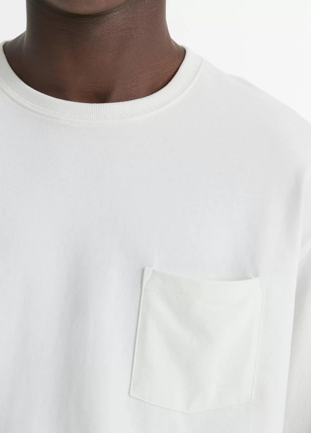 Outlet Vince Sueded Jersey Long-Sleeve Pocket T-Shirt off white