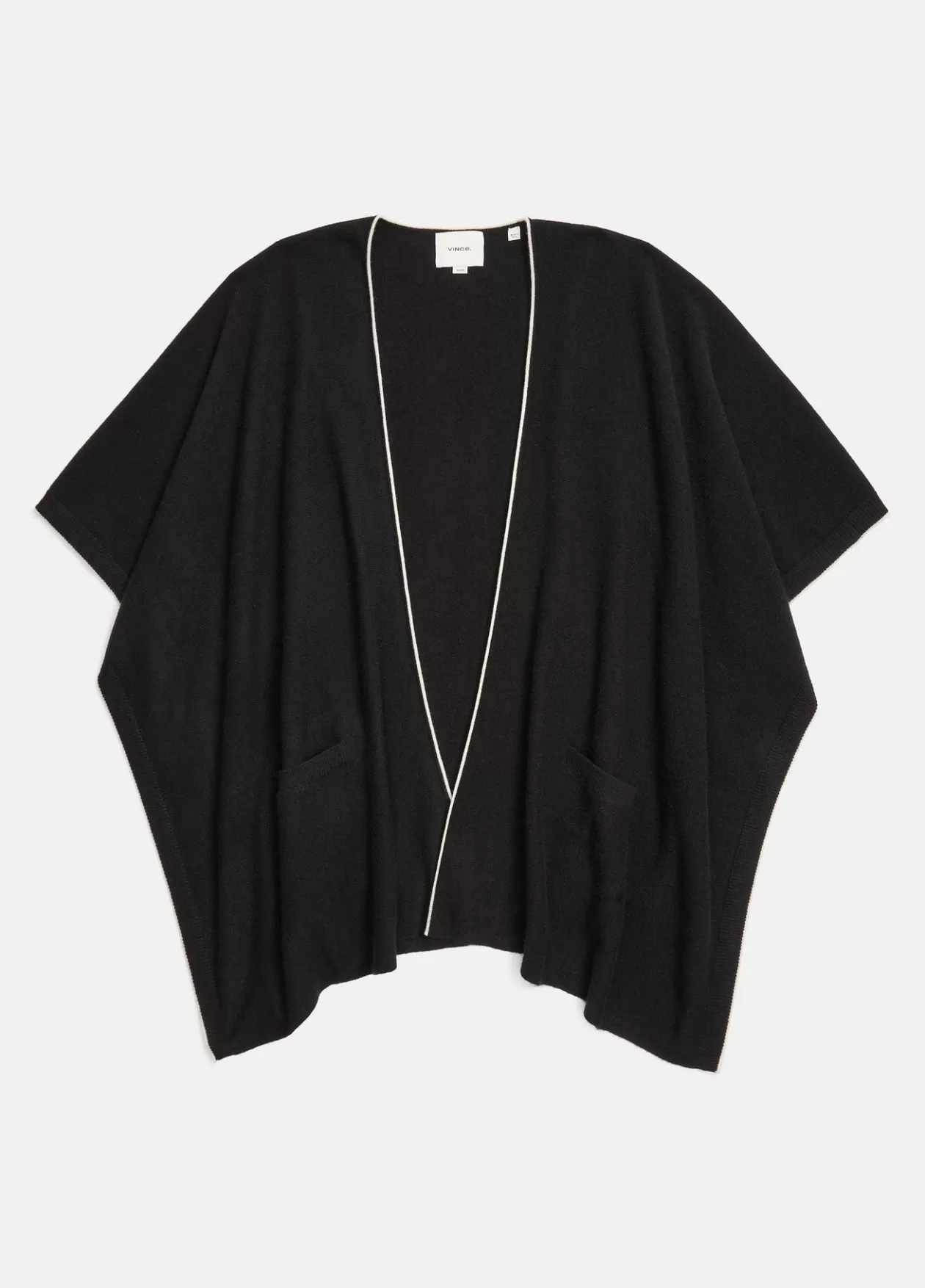 Outlet Vince Tipped Jersey-Knit Cashmere Cape black