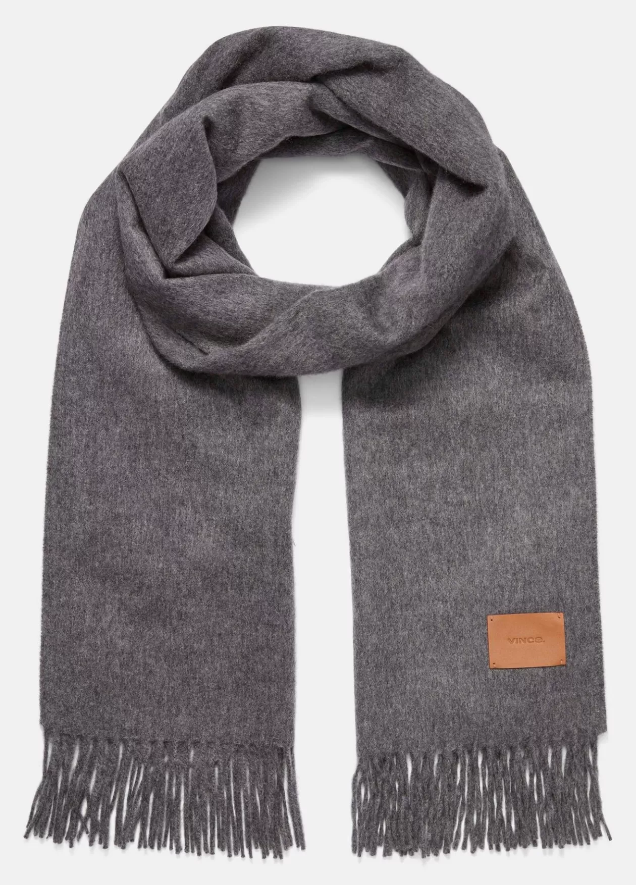 Store Vince Wool Fringed Wrap medium heather grey